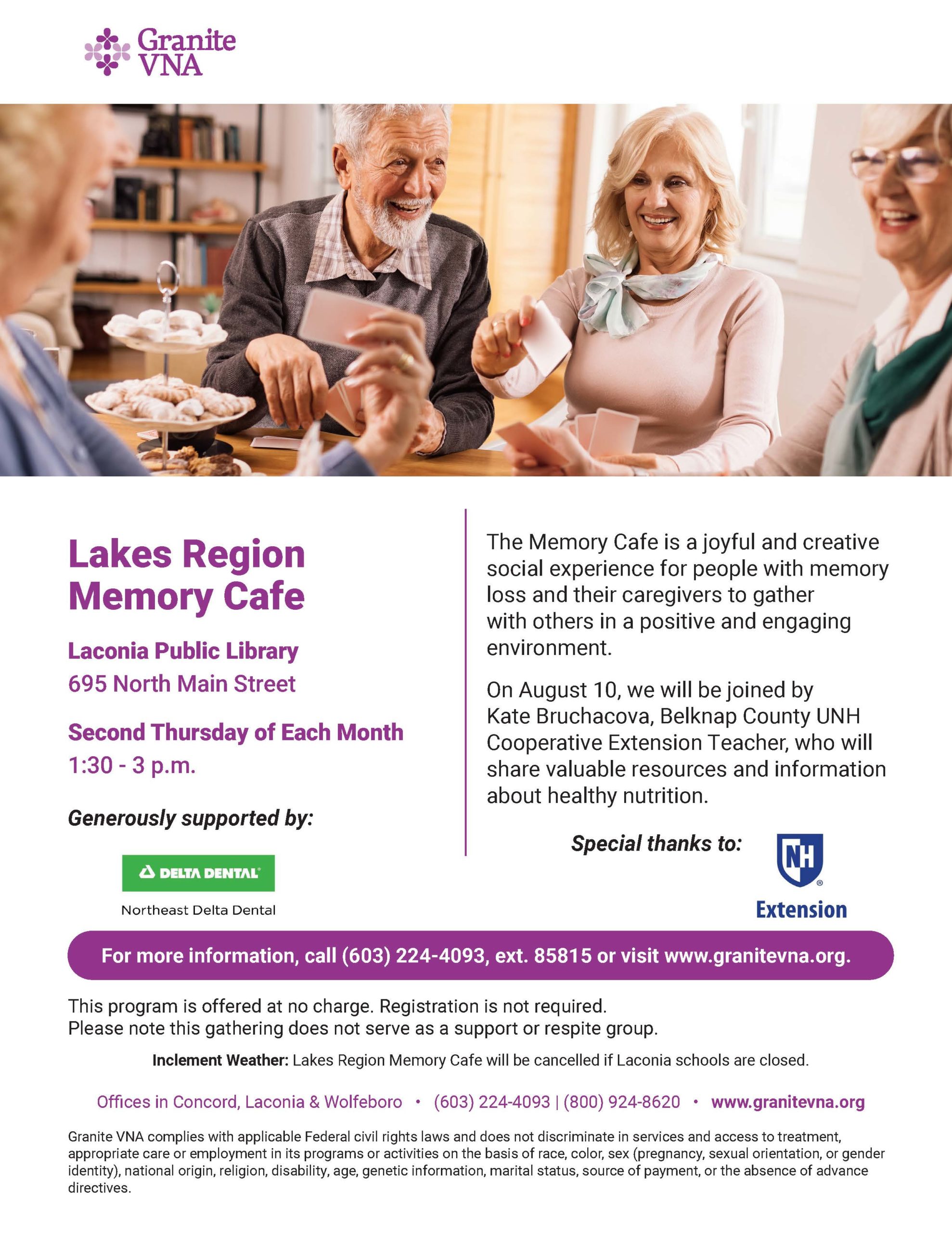 Lakes Region Memory Cafe Interlakes Community Caregivers