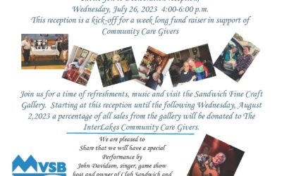 Reception on July 26 with Sandwich Home Industries